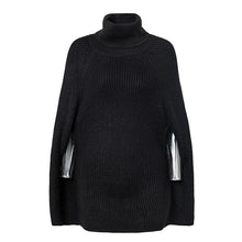 Load image into Gallery viewer, Simplee Knitted turtleneck cloak sweater Women Camel casual pullover Autumn winter streetwear women sweaters and pullovers 2018